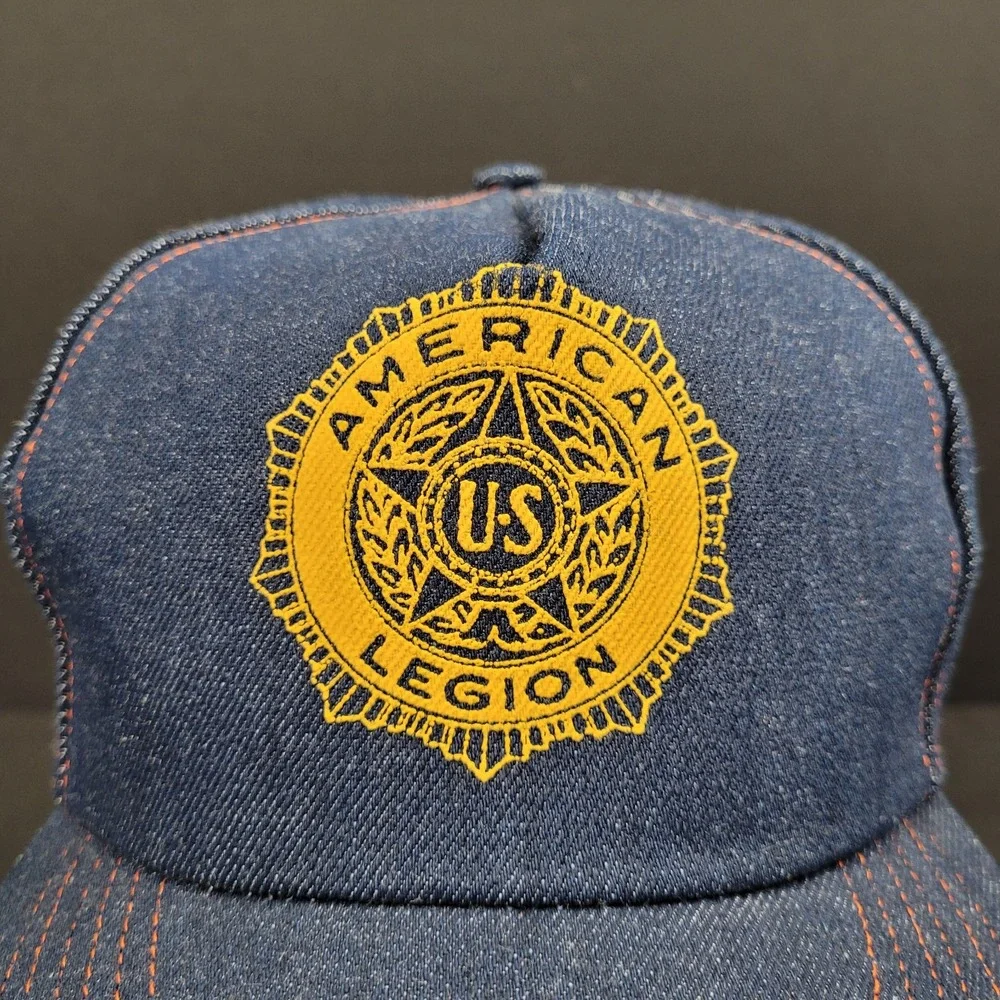 Vintage 1980s American Legion Denim Wash Snapback Hat